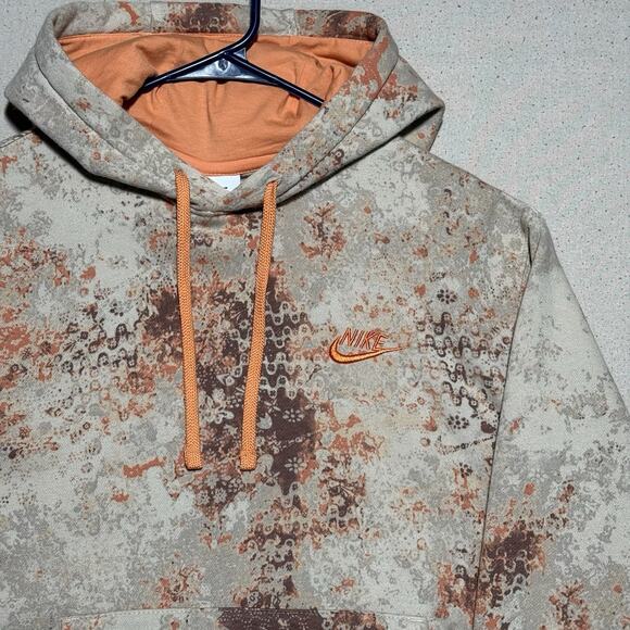 Nike Club Fleece Pullover Fashion Men's Hoodie Desert Camo Orange Size M RARE - Picture 3 of 9